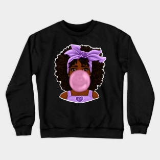 Purple Bubble Gum | Pretty Girl Art Design Crewneck Sweatshirt